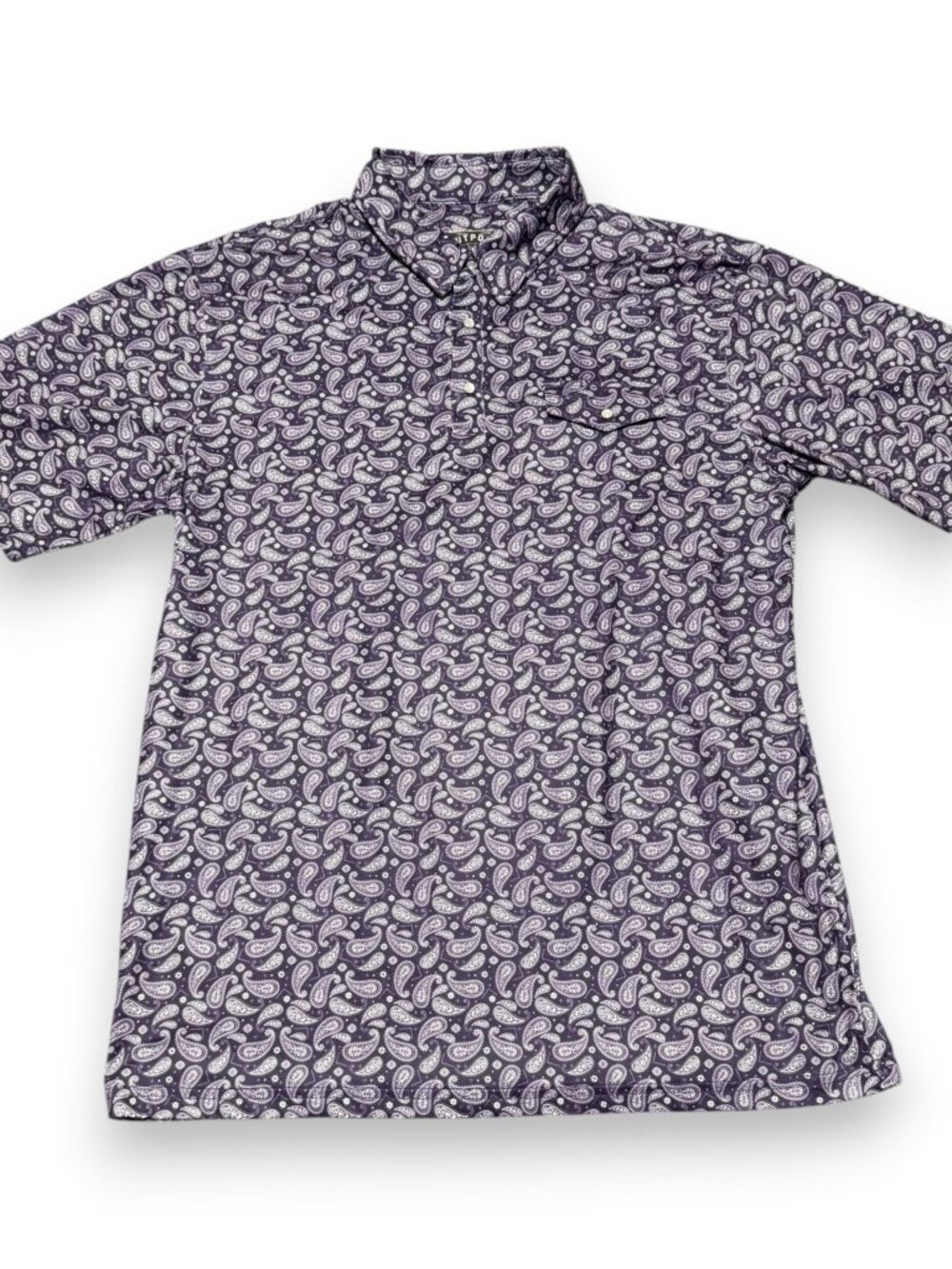 Outpost Western Store Men's Purple Pattern Pearl Snap Polo Size Medium